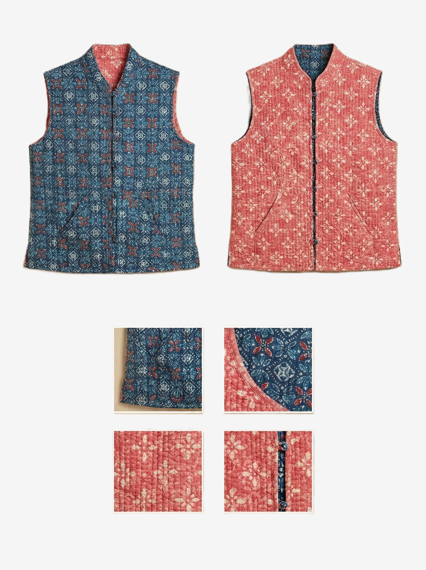 Reversible Half Sleeve Quilted Cotton Jacket