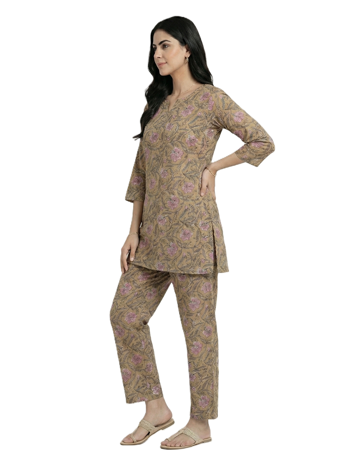 Musterd & Brown Floral Print Co-ord Set